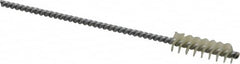Made in USA - 0.313" Diam Helical Nylon Tube Brush - 0.008" Filament Diam, 1" Brush Length, 5" OAL, 0.11" Diam Galvanized Steel Shank - Benchmark Tooling