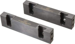 Snap Jaws - 6" Wide x 1.53" High x 0.73" Thick, Step Vise Jaw - Hard, Steel, Fixed Jaw, Compatible with 6" Vises - Benchmark Tooling