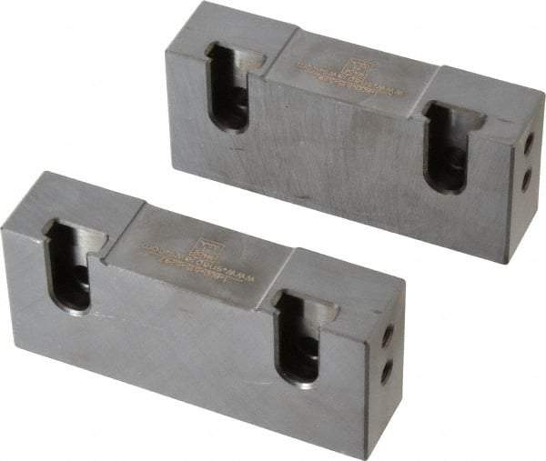 Snap Jaws - 4" Wide x 1-3/4" High x 1" Thick, Flat/No Step Vise Jaw - Soft, Steel, Fixed Jaw, Compatible with 4" Vises - Benchmark Tooling