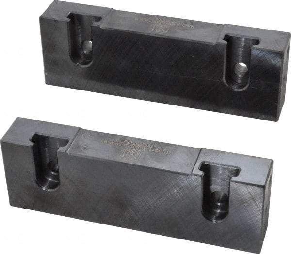 Snap Jaws - 6" Wide x 2" High x 1" Thick, Flat/No Step Vise Jaw - Soft, Steel, Fixed Jaw, Compatible with 6" Vises - Benchmark Tooling