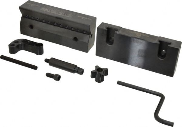 Snap Jaws - 6" Wide x 3-1/8" High x 1" Thick, V-Groove Vise Jaw - Steel, Fixed Jaw, Compatible with 6" Vises - Benchmark Tooling