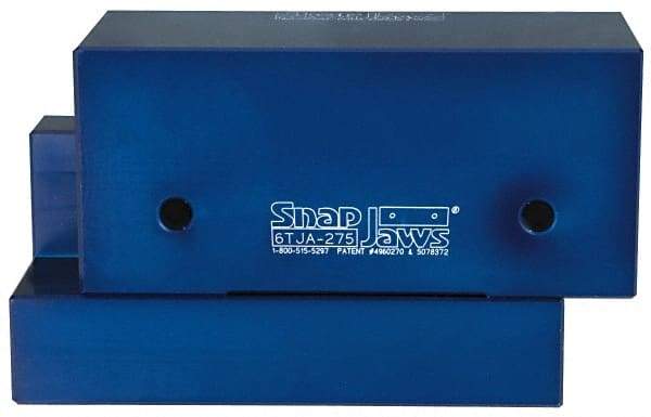 Snap Jaws - 6" Wide x 2-3/4" High x 2-3/4" Thick, Step Vise Jaw - Aluminum, Fixed Jaw, Compatible with 6" Vises - Benchmark Tooling