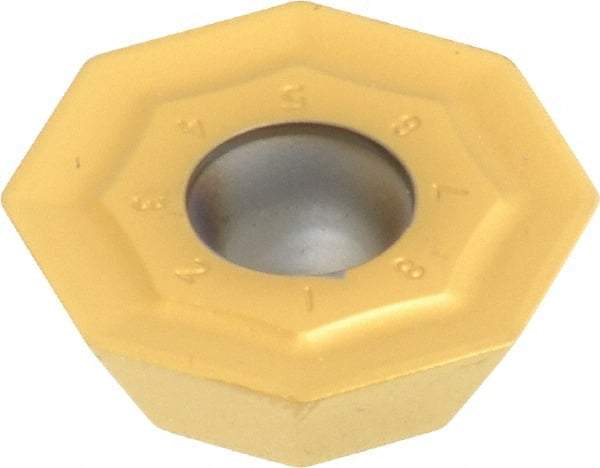 Kennametal - OFKT64 GB Grade KC725M Carbide Milling Insert - TiN/TiCN/TiN Finish, 0.2362" Thick, 0.7362" Inscribed Circle, 1.2mm Corner Radius - Benchmark Tooling