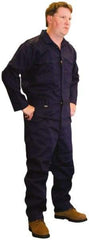 Stanco Safety Products - Size L, Navy Blue, Zipper, Flame Resistant/Retardant Coverall - 42 to 44" Chest, Nomex, 7 Pockets, Elastic Waistband, Full Action Back, 2-Way Concealed Zipper - Benchmark Tooling