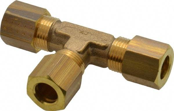 Legris - 8mm OD, Brass Union Tee - 320 Max Working psi, -40 to 210°F, Comp x Comp x Comp Ends - Benchmark Tooling