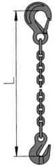 Pewag - 10' Long, 2,100 Lb Basket Capacity, 2,100 Lb Vertical Capacity, Alloy Steel Web Sling - SSG Chain Sling, 7/32" Diam Chain, Silver (Color), with Grab Hook & Sling Hook - Benchmark Tooling