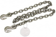 Pewag - 5' Long, 2,100 Lb Basket Capacity, 2,100 Lb Vertical Capacity, Alloy Steel Web Sling - SGG Chain Sling, 7/32" Diam Chain, Silver (Color), with 2 Grab Hooks - Benchmark Tooling