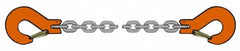 Pewag - 10' Long, 12,000 Lb Basket Capacity, 12,000 Lb Vertical Capacity, Alloy Steel Web Sling - SSS Chain Sling, 1/2" Diam Chain, Silver (Color), with 2 Sling Hooks - Benchmark Tooling