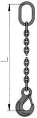 Pewag - 10' Long, 2,100 Lb Basket Capacity, 2,100 Lb Vertical Capacity, Alloy Steel Web Sling - SOS Chain Sling, 7/32" Diam Chain, Silver (Color), with Sling Hook & Master Link - Benchmark Tooling