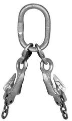 Pewag - 5' Long x 10" Wide, 2,700 Lb Basket Capacity, 2,700 Lb Vertical Capacity, Alloy Steel Web Sling - SOG Chain Sling, 7/32" Diam Chain, Self-Colored, with Grab Hook, Master Link & Shortening Hook - Benchmark Tooling