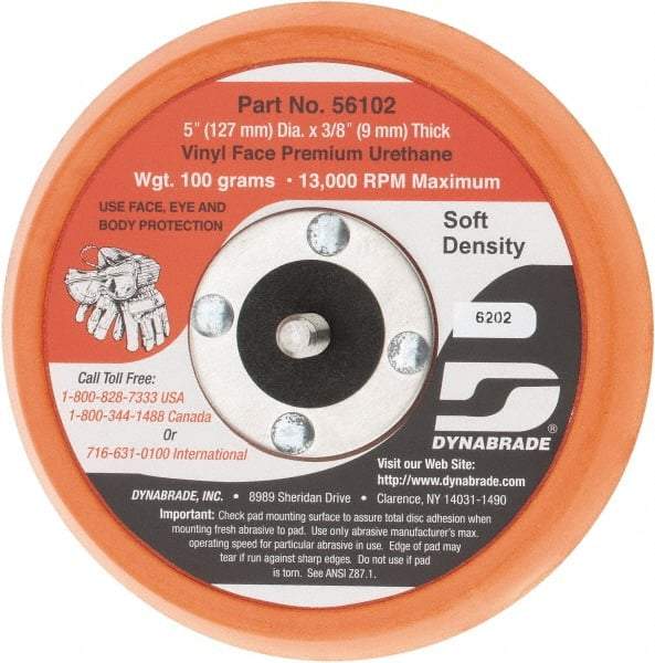 Dynabrade - 5" Diam Adhesive/PSA Disc Backing Pad - Soft Density, 13,000 RPM - Benchmark Tooling