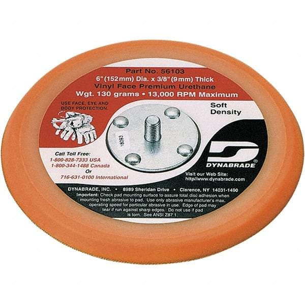 Dynabrade - 6" Diam Adhesive/PSA Disc Backing Pad - Soft Density, 13,000 RPM - Benchmark Tooling