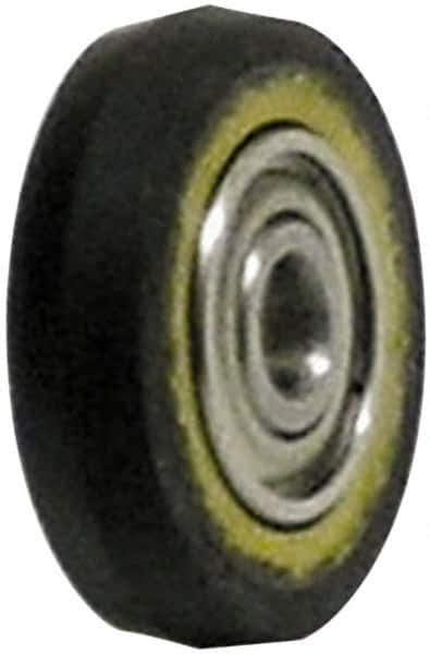 Dynabrade - 1" Diam x 3/8" Wide Contact Wheel - 1/8" Arbor Hole, V Shape, 90 Duro Urethane Face - Benchmark Tooling