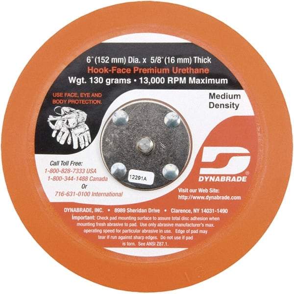 Dynabrade - 5" Diam Hook & Loop Disc Backing Pad - Medium Density, 13,000 RPM - Benchmark Tooling