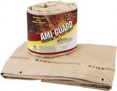 Auburn Mfr - 8' High x 6' Wide x 0.04" Thick Silica Welding Curtain - Tan, Grommet - Benchmark Tooling