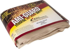 Auburn Mfr - 6' High x 6' Wide x 0.04" Thick Silica Welding Curtain - Tan, Grommet - Benchmark Tooling