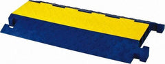 Hubbell Wiring Device-Kellems - 3 Channel, T-Shaped, Drop Over Cable Ramp - 36 Inch Long x 20 Inch Wide x 3.05 Inch High, Yellow and Blue - Benchmark Tooling