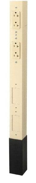 Hubbell Wiring Device-Kellems - 4.62m Long x 2.13 Inch Wide x 2.13 Inch Deep, Aluminum, Electrical Power and Wiring Service Pole - 125 Volts, 20 Amp, White, 3 Wires - Benchmark Tooling