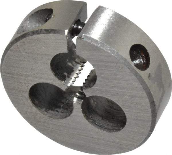 Interstate - #4-36 UNF Thread, 13/16" Outside Diam High Speed Steel Round Die - Right Hand Thread, Adjustable - Exact Industrial Supply