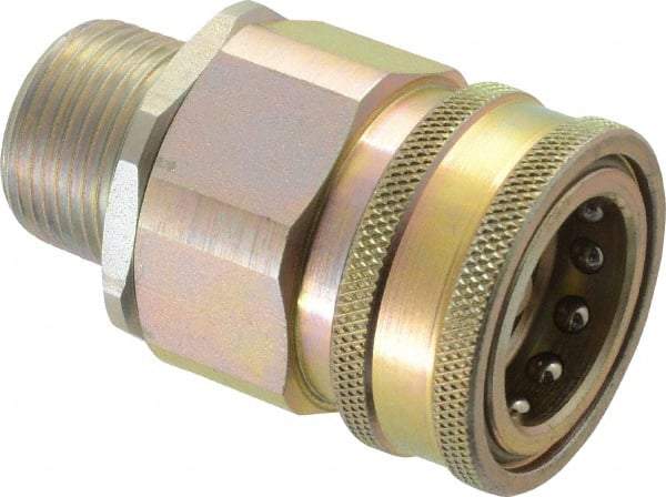 Parker - 1 Thread Steel Hydraulic Hose MPT Fitting - 2,000 psi - Benchmark Tooling