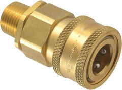 Parker - 3/8 Thread Brass Hydraulic Hose MPT Fitting - 2,250 psi - Benchmark Tooling
