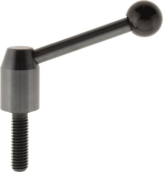 J.W. Winco - 3/8-16, 0.53" Hub Diam, Steel Threaded Stud Adjustable Clamping Handle - Benchmark Tooling