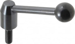 J.W. Winco - 1/2-13, Steel Threaded Stud Adjustable Clamping Handle - 4.33" OAL, 1.91" High - Benchmark Tooling