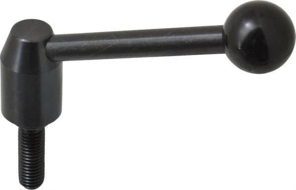 J.W. Winco - 1/2-13, Steel Threaded Stud Adjustable Clamping Handle - 4.33" OAL, 1.91" High - Benchmark Tooling