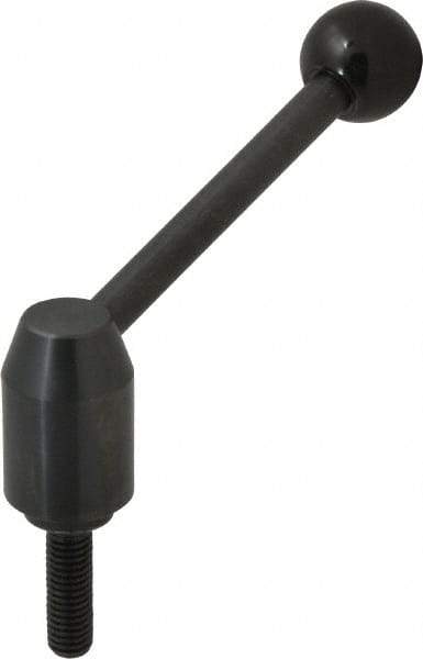 J.W. Winco - 1/2-13, Steel Threaded Stud Adjustable Clamping Handle - 4.88" OAL, 2.17" High - Benchmark Tooling