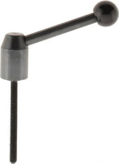 J.W. Winco - M6 x 1.0, 13.5mm Hub Diam, Steel Threaded Stud Adjustable Clamping Handle - 70mm OAL, 33.5mm High - Benchmark Tooling