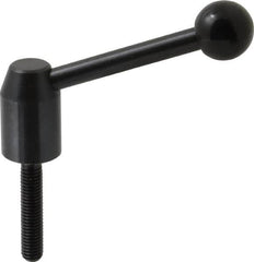 J.W. Winco - M8 x 1.25, 13.5mm Hub Diam, Steel Threaded Stud Adjustable Clamping Handle - 70mm OAL, 33.5mm High - Benchmark Tooling