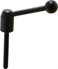 J.W. Winco - M8 x 1.25, 13.5mm Hub Diam, Steel Threaded Stud Adjustable Clamping Handle - 70mm OAL, 33.5mm High - Benchmark Tooling