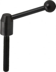 J.W. Winco - M10 x 1.5, 13.5mm Hub Diam, Steel Threaded Stud Adjustable Clamping Handle - 70mm OAL, 33.5mm High - Benchmark Tooling