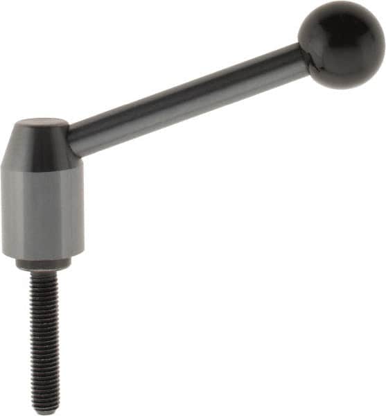 J.W. Winco - M10 x 1.5, 19mm Hub Diam, Steel Threaded Stud Adjustable Clamping Handle - Benchmark Tooling