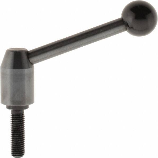 J.W. Winco - M12 x 1.75, 19mm Hub Diam, Steel Threaded Stud Adjustable Clamping Handle - Benchmark Tooling