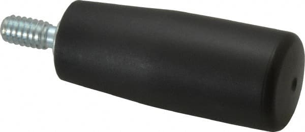 Value Collection - 1/4-20 Threaded Stem, Revolving Handwheel & Machine Handle - Technopolymer Cylindrical Handle, 0.51" Long Steel Stem, 1.97" Handle Length, 2.58" OAL - Benchmark Tooling