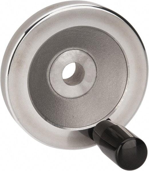 Value Collection - 3.15" Diam, Aluminum Handwheel with Handle - 1.02" Hub Diam - Benchmark Tooling