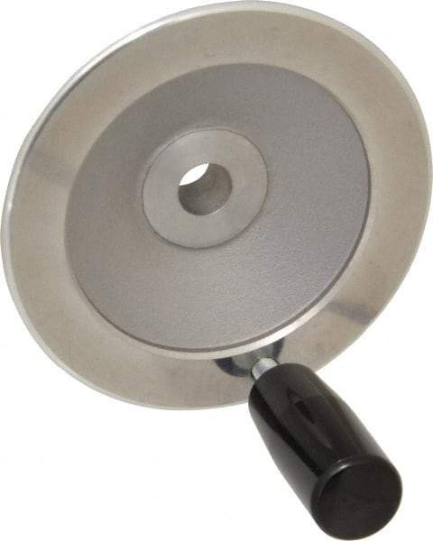 Value Collection - 3.94" Diam, Aluminum Handwheel with Handle - 1.1" Hub Diam - Benchmark Tooling