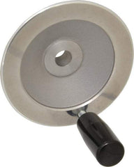Value Collection - 3.94" Diam, Aluminum Handwheel with Handle - 1.1" Hub Diam - Benchmark Tooling