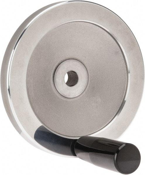Value Collection - 4.92" Diam, Aluminum Handwheel with Handle - 1.22" Hub Diam - Benchmark Tooling