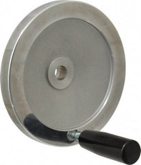 Value Collection - 6.3" Diam, Aluminum Handwheel with Handle - 1.42" Hub Diam - Benchmark Tooling