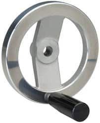 Value Collection - 4.92", 2 Spoke Handwheel with Revolving Handle - 1.22" Hub, Aluminum, Polished Finish - Benchmark Tooling