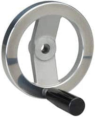 Value Collection - 4.92", 2 Spoke Handwheel with Revolving Handle - 1.22" Hub, Aluminum, Polished Finish - Benchmark Tooling