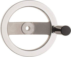 Value Collection - 6.3", 2 Spoke Handwheel with Revolving Handle - 1.42" Hub, Aluminum, Polished Finish - Benchmark Tooling