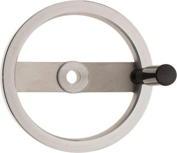 Value Collection - 7.87", 2 Spoke Handwheel with Rectractable Handle - 1.65" Hub, Aluminum, Polished Finish - Benchmark Tooling