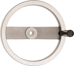 Value Collection - 9.84", 2 Spoke Handwheel with Rectractable Handle - 1.89" Hub, Aluminum, Polished Finish - Benchmark Tooling