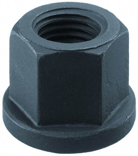 Gibraltar - M8, 18mm Flange Diam, 12mm High, 13mm Across Flats, Flange Nut - Grade 10 Steel, Black Phosphate Finish, 3.5" Flange Height, DIN 6331 - Benchmark Tooling