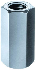 Gibraltar - M18x2.50 Thread, 54mm OAL Steel Standard Coupling Nut - Black Phosphate Coated, 27mm Width Across Flats, 31.2mm Width Across Points - Benchmark Tooling