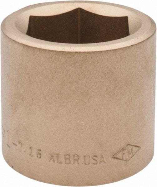 Ampco - 1-7/16", 3/4" Drive, Standard Hand Socket - 6 Points, 2" OAL, Aluminum Bronze - Benchmark Tooling