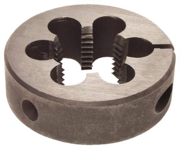 Interstate - #8-24 UNS Thread, 13/16" Outside Diam High Speed Steel Round Die - Right Hand Thread, Adjustable - Exact Industrial Supply